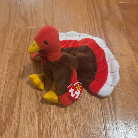 GOBBLES THE TURKEY TY BEANIE BABY 1996 RARE MINT CONDITION TAG ATTACHED - Picture 1 of 4
